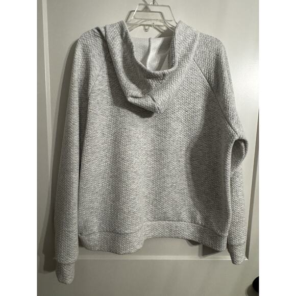 Womens Light Gray Waffle Sweatshirt, Sz L Casual Warm Comfortable Top Gorpcore - Picture 5 of 11